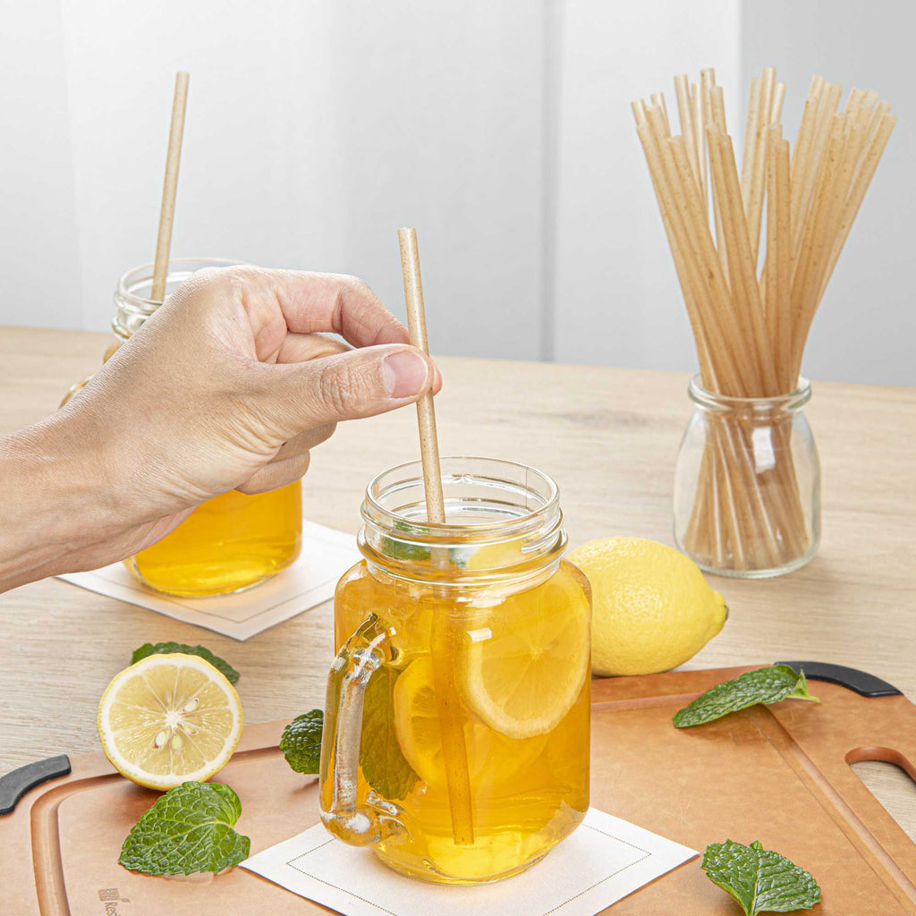 Basic Nature Natural Agave Straw - Unwrapped - 8 1/4" - 2400 count box