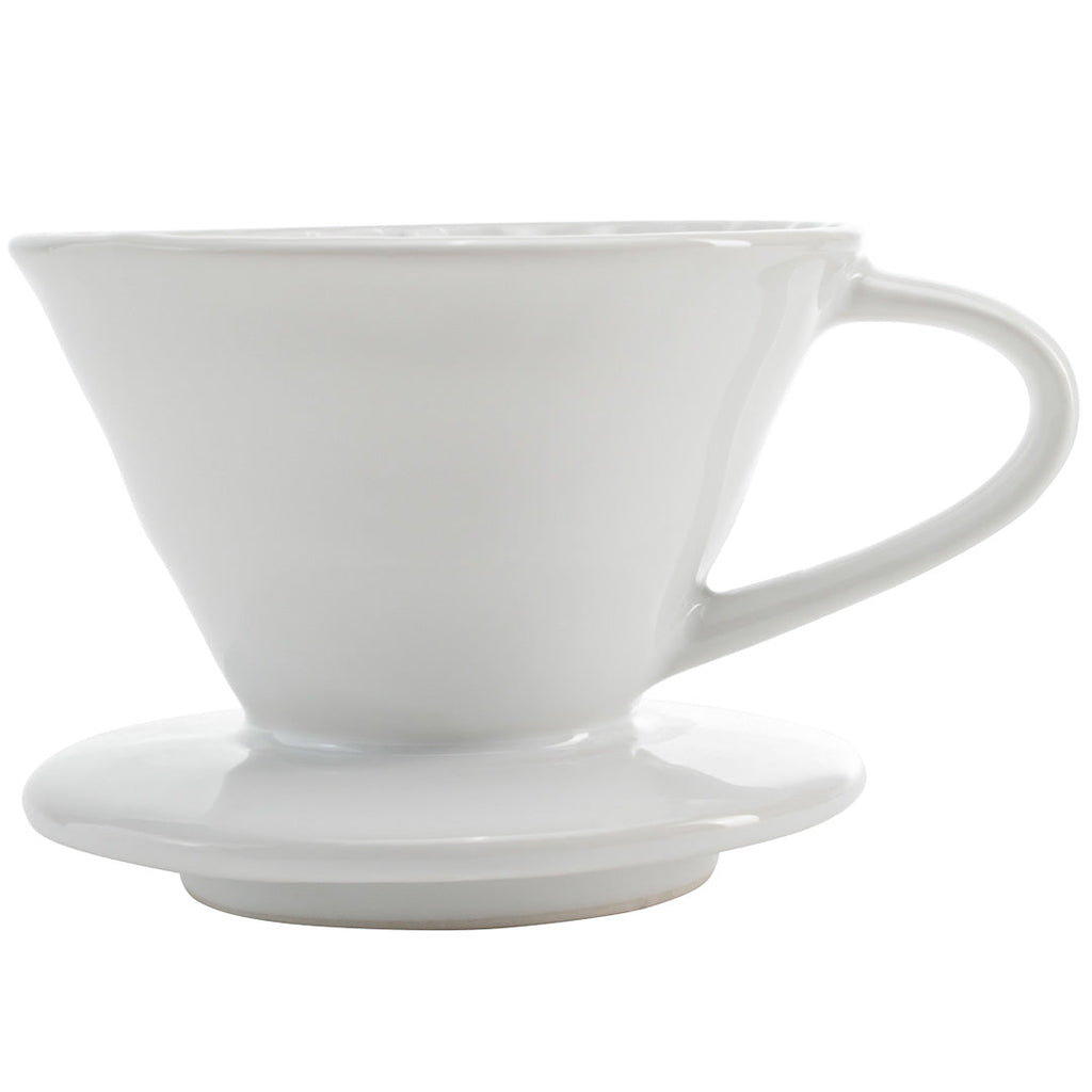 Restpresso 6 oz White Ceramic Coffee Dripper - 4" x 4" x 3" - 1 count box
