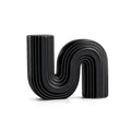 Table Art Black Ceramic S-Shaped Vase - 7 1/4'' x 2'' x 6'' - 1 count box