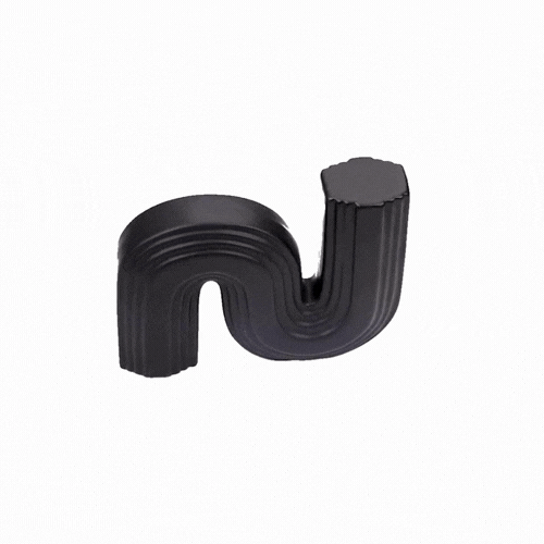 Table Art Black Ceramic S-Shaped Vase - 7 1/4'' x 2'' x 6'' - 1 count box