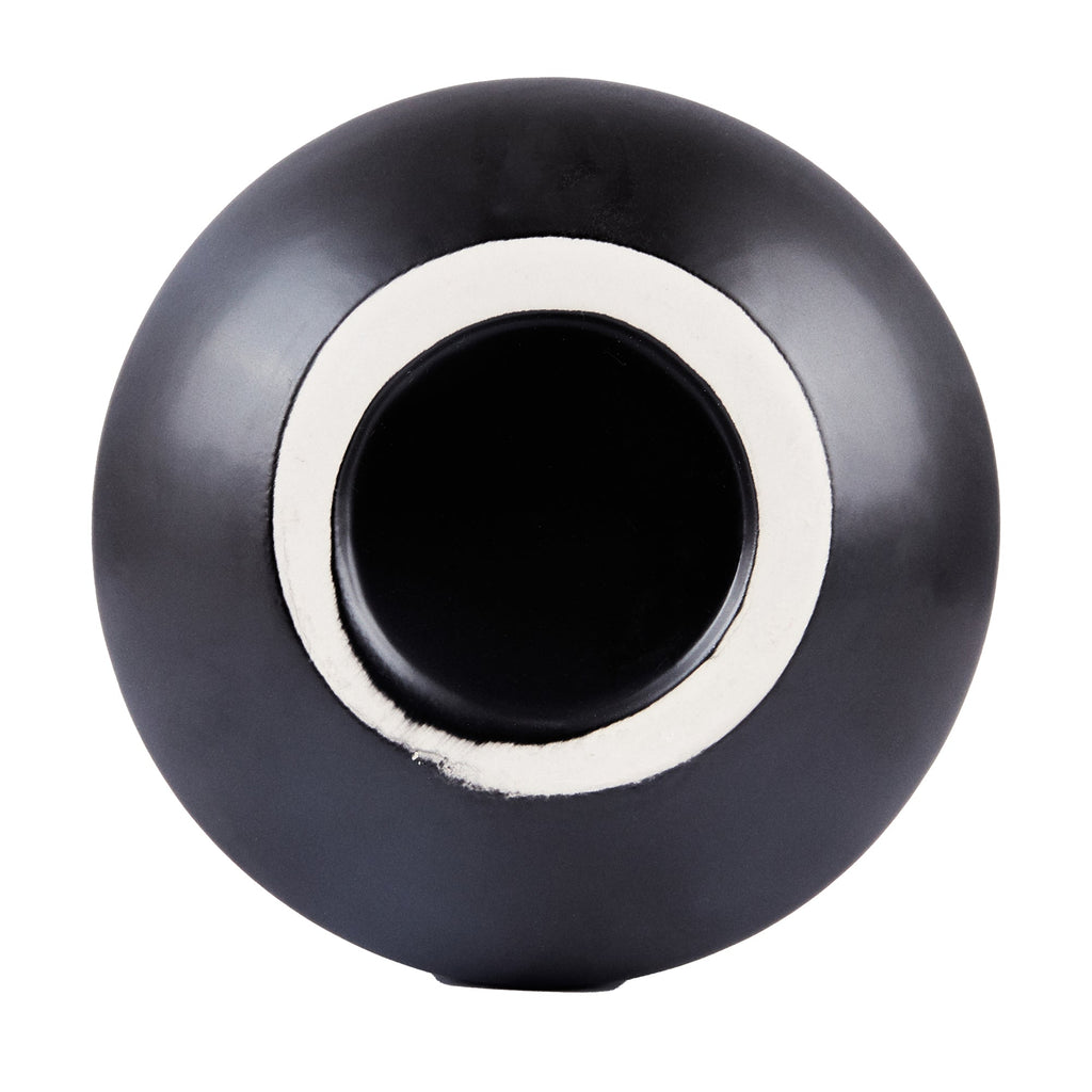 Table Art Black Ceramic Tea Cup Vase - 6'' x 6'' x 5 1/2'' - 1 count box