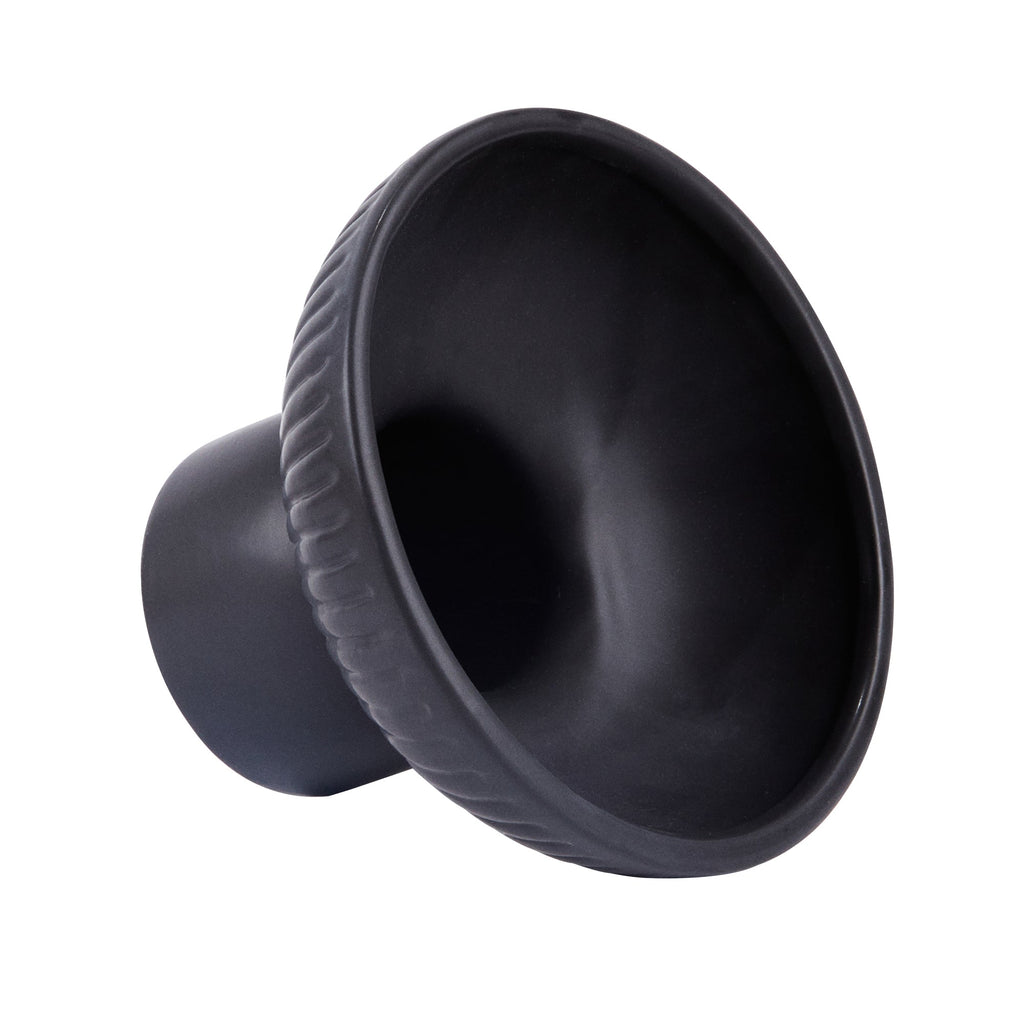 Table Art Black Ceramic Pedestal Vase - 6'' x 6'' x 4'' - 1 count box