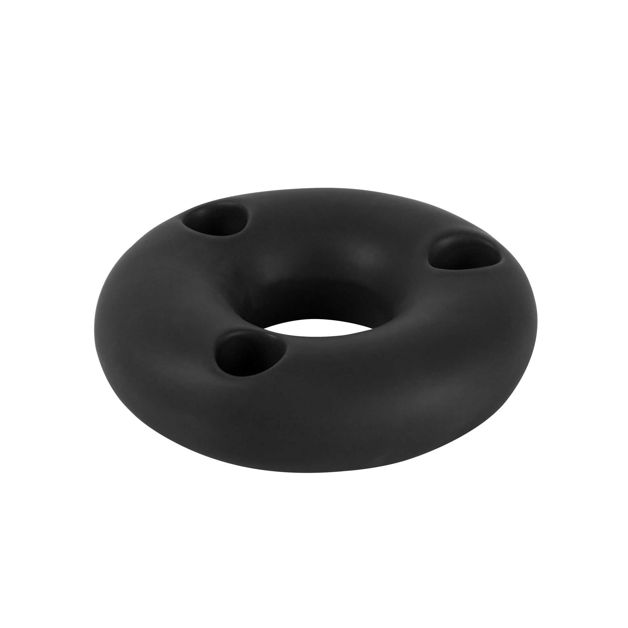 Table Art Black Ceramic Ring Vase - 6'' x 6'' x 1 3/4'' - 1 count box