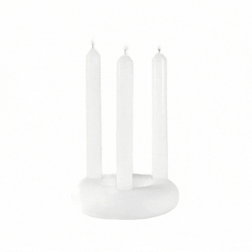 Table Art White Ceramic Ring Vase - 6'' x 6'' x 1 3/4'' - 1 count box