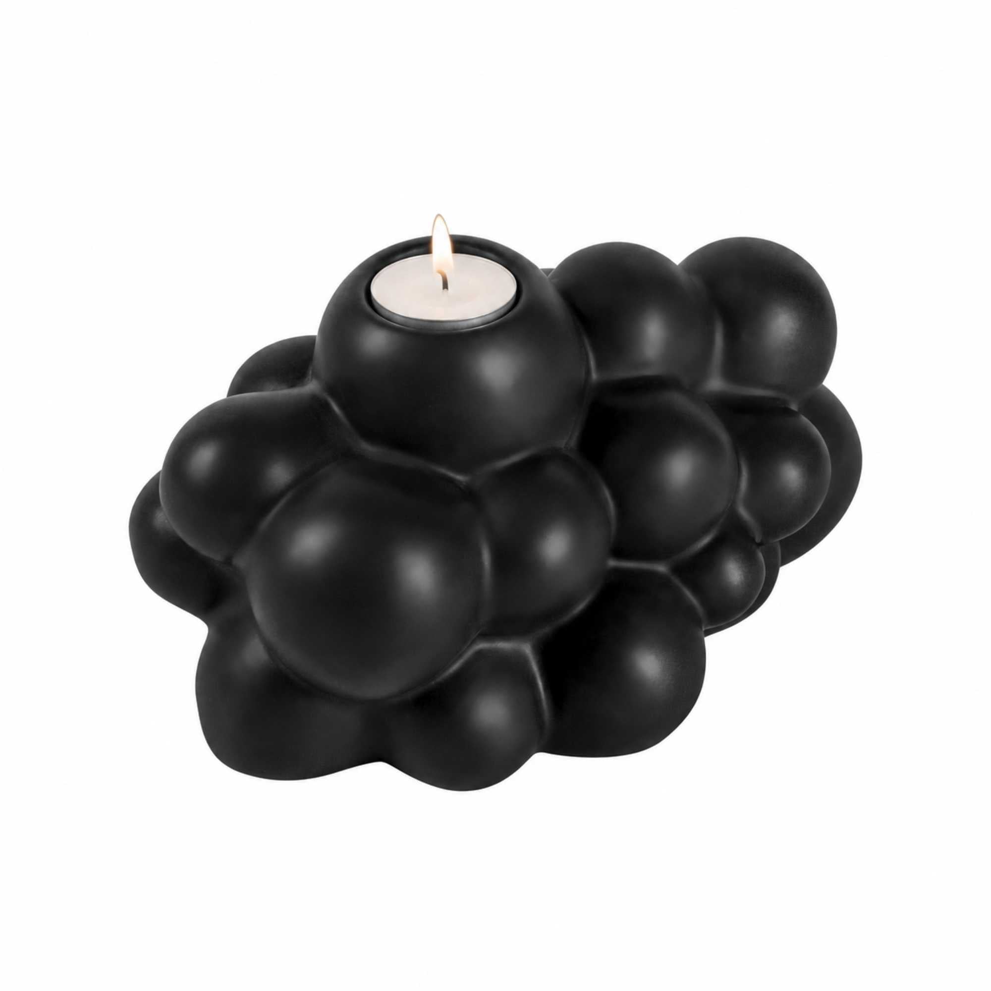 Table Art Black Ceramic Bubble Vase - 6 1/2'' x 4'' x 4'' - 1 count box