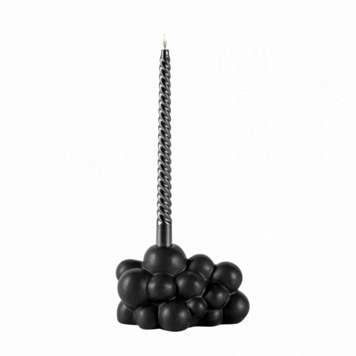 Table Art Black Ceramic Bubble Vase - 6 1/2'' x 4'' x 4'' - 1 count box