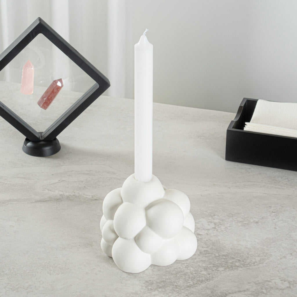 Table Art White Ceramic Bubble Vase - 5'' x 5'' x 4 1/4'' - 1 count box