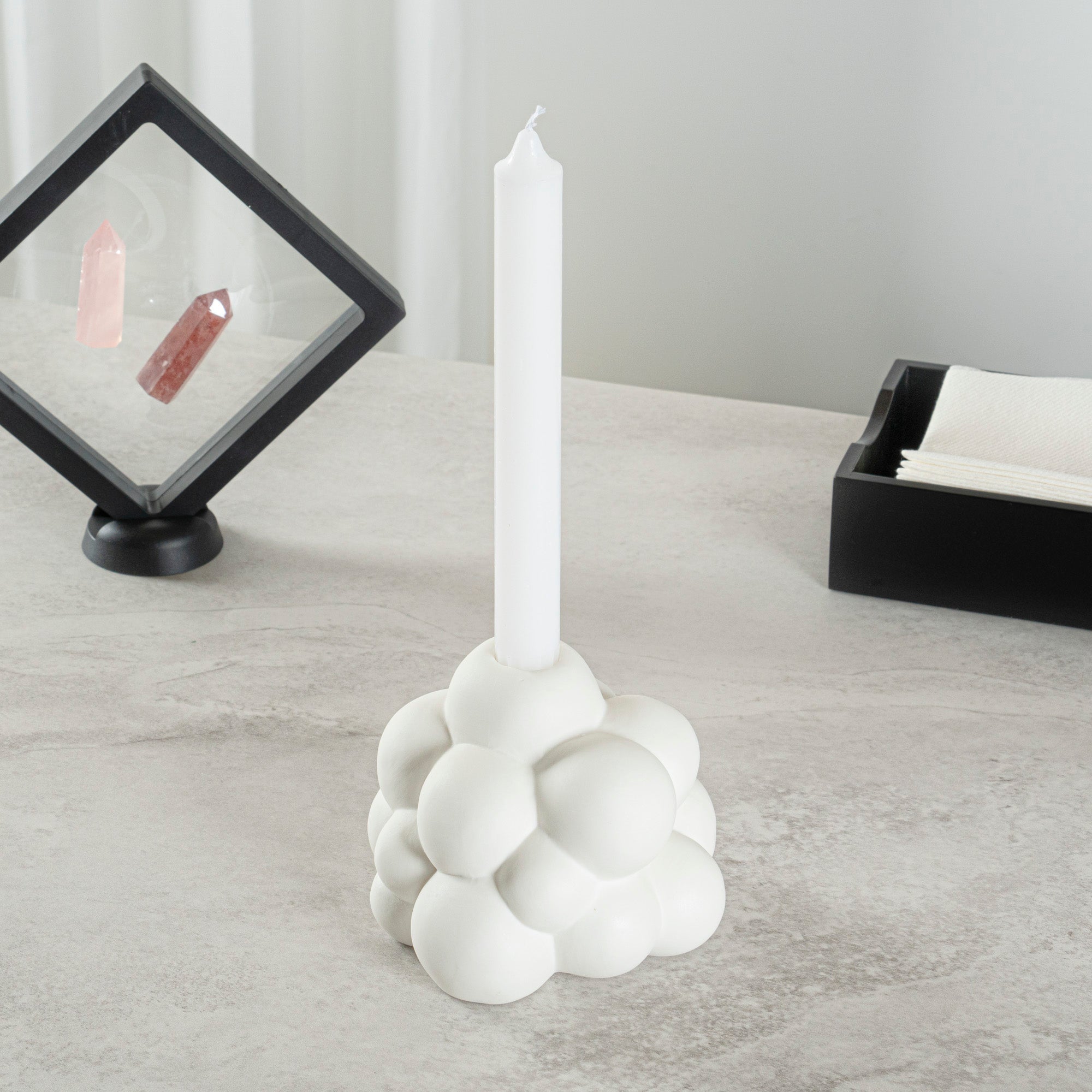 Table Art White Ceramic Bubble Vase - 5'' x 5'' x 4 1/4'' - 1 count box