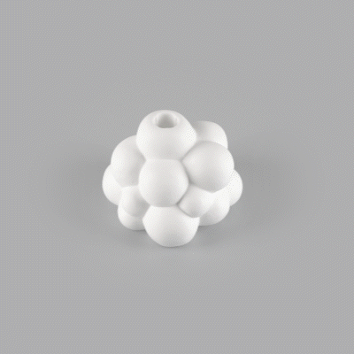 Table Art White Ceramic Bubble Vase - 5'' x 5'' x 4 1/4'' - 1 count box