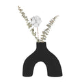 Table Art Black Ceramic Soft Arch Vase - 9'' x 3 1/4'' x 8'' - 1 count box