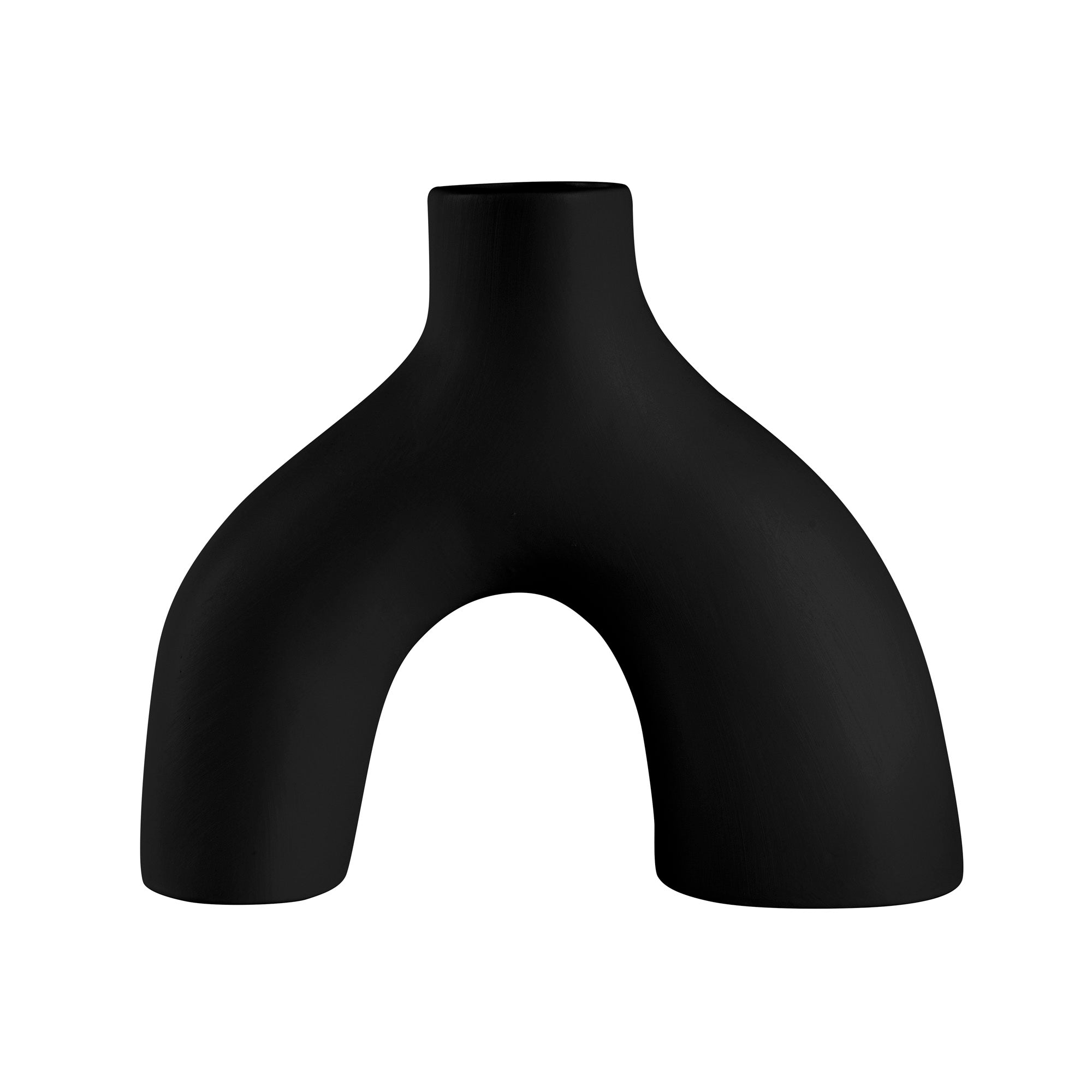 Table Art Black Ceramic Soft Arch Vase - 9'' x 3 1/4'' x 8'' - 1 count box