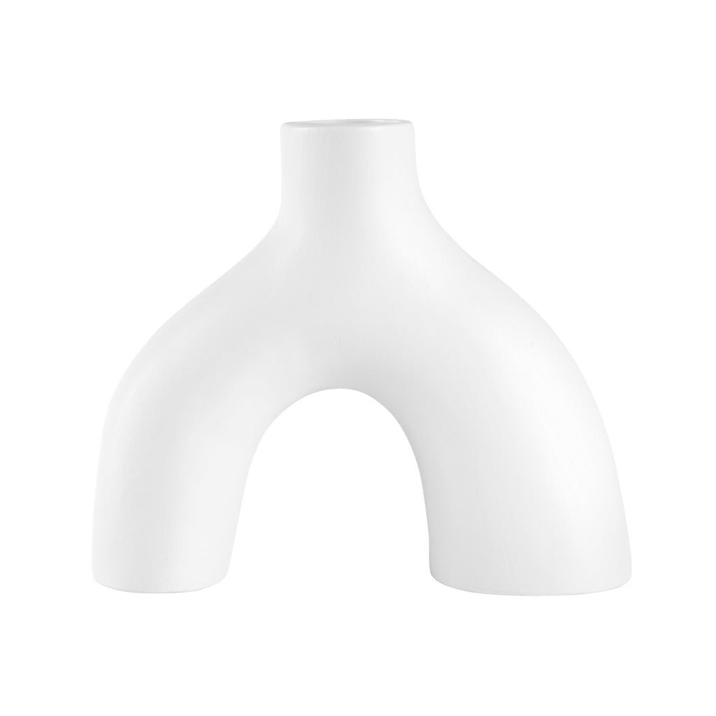 Table Art White Ceramic Soft Arch Vase - 9'' x 3 1/4'' x 8'' - 1 count box