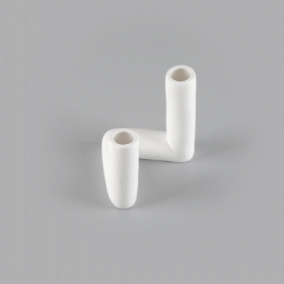 Table Art Rectangle White Ceramic Abstract Vase - 6 1/4'' x 5'' x 6'' - 1 count box