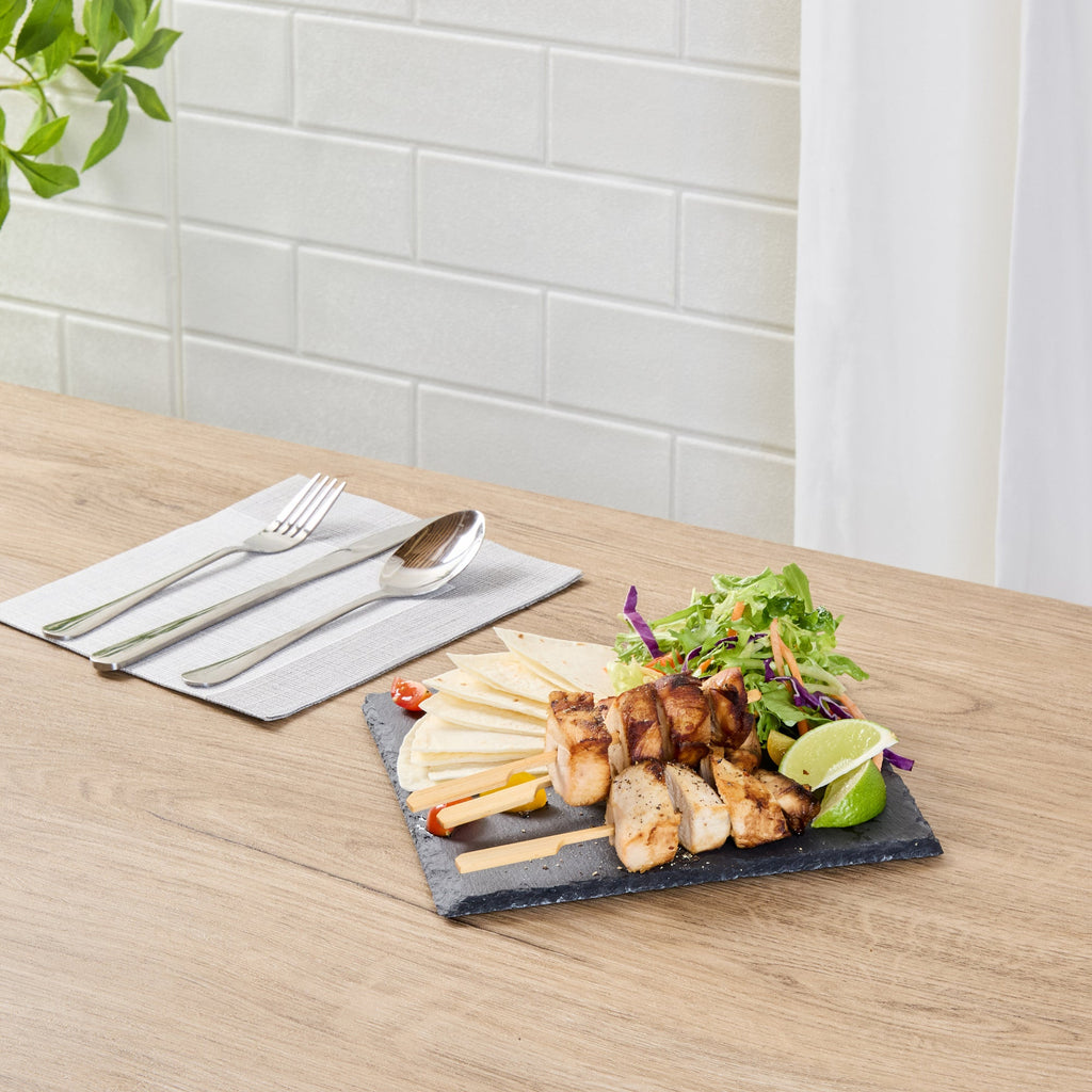 Stone Tek Square Black Slate Serving Plate - 8" x 8" - 1 count box
