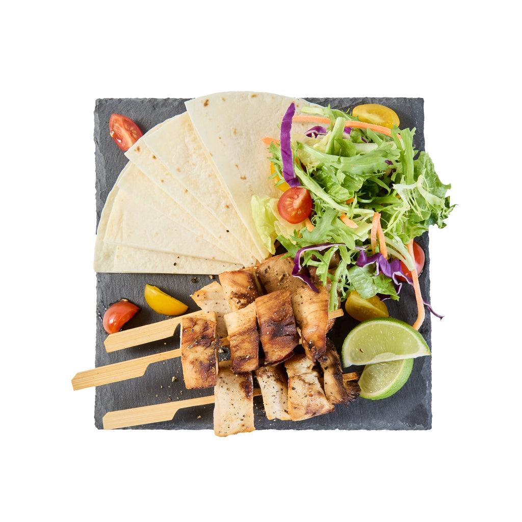 Stone Tek Square Black Slate Serving Plate - 8" x 8" - 10 count box