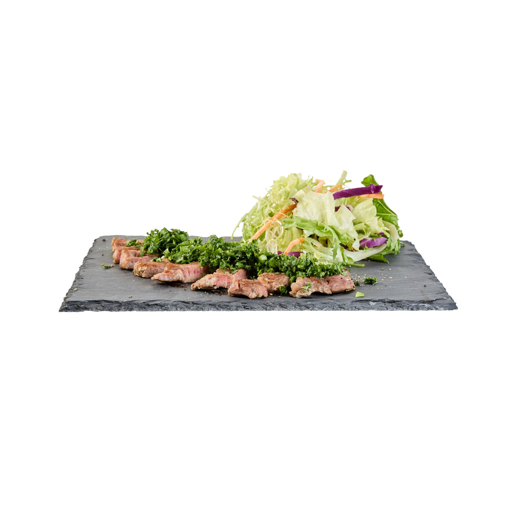 Stone Tek Square Black Slate Serving Plate - 10" x 10" - 4 count box