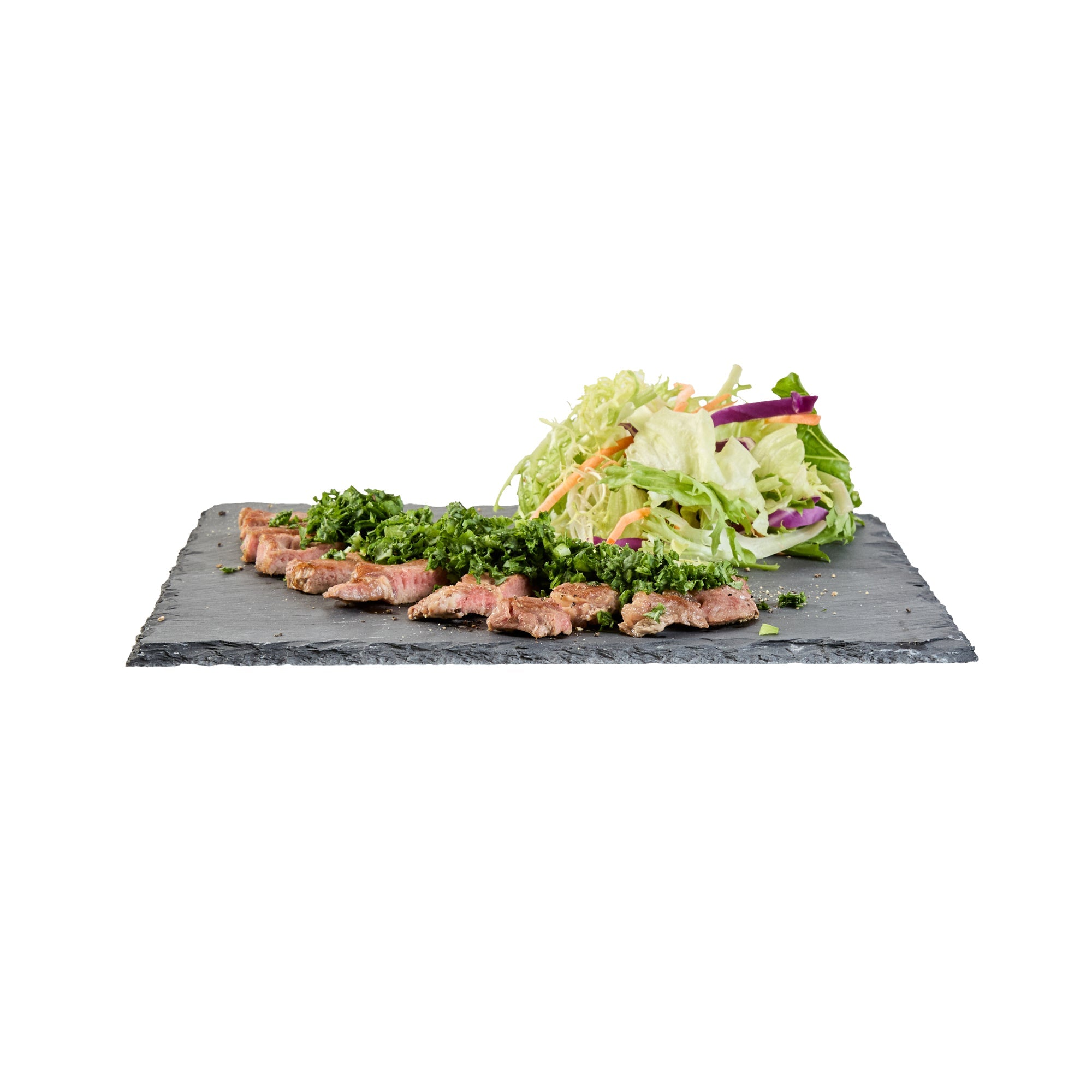 Stone Tek Square Black Slate Serving Plate - 10" x 10" - 4 count box