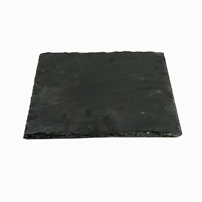 Stone Tek Square Black Slate Serving Plate - 10" x 10" - 4 count box