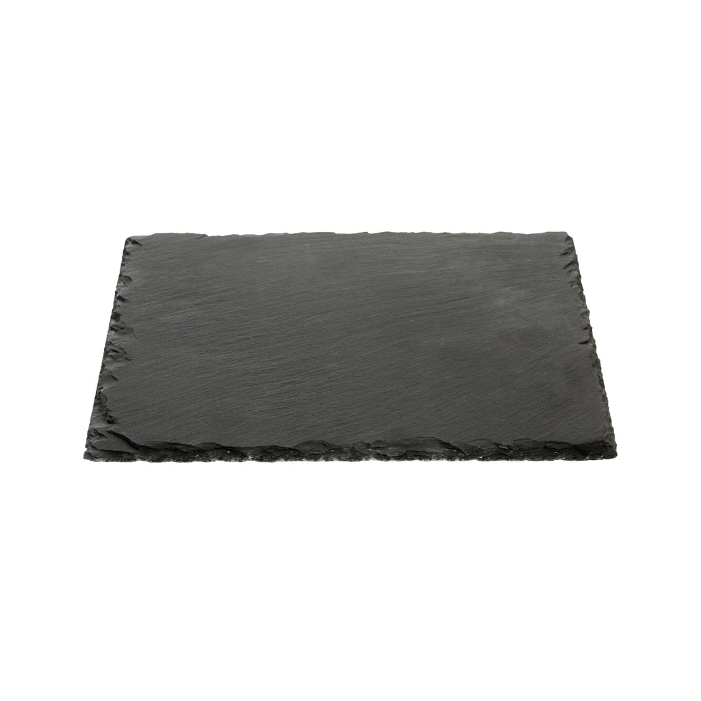 Stone Tek Square Black Slate Serving Plate - 10" x 10" - 4 count box