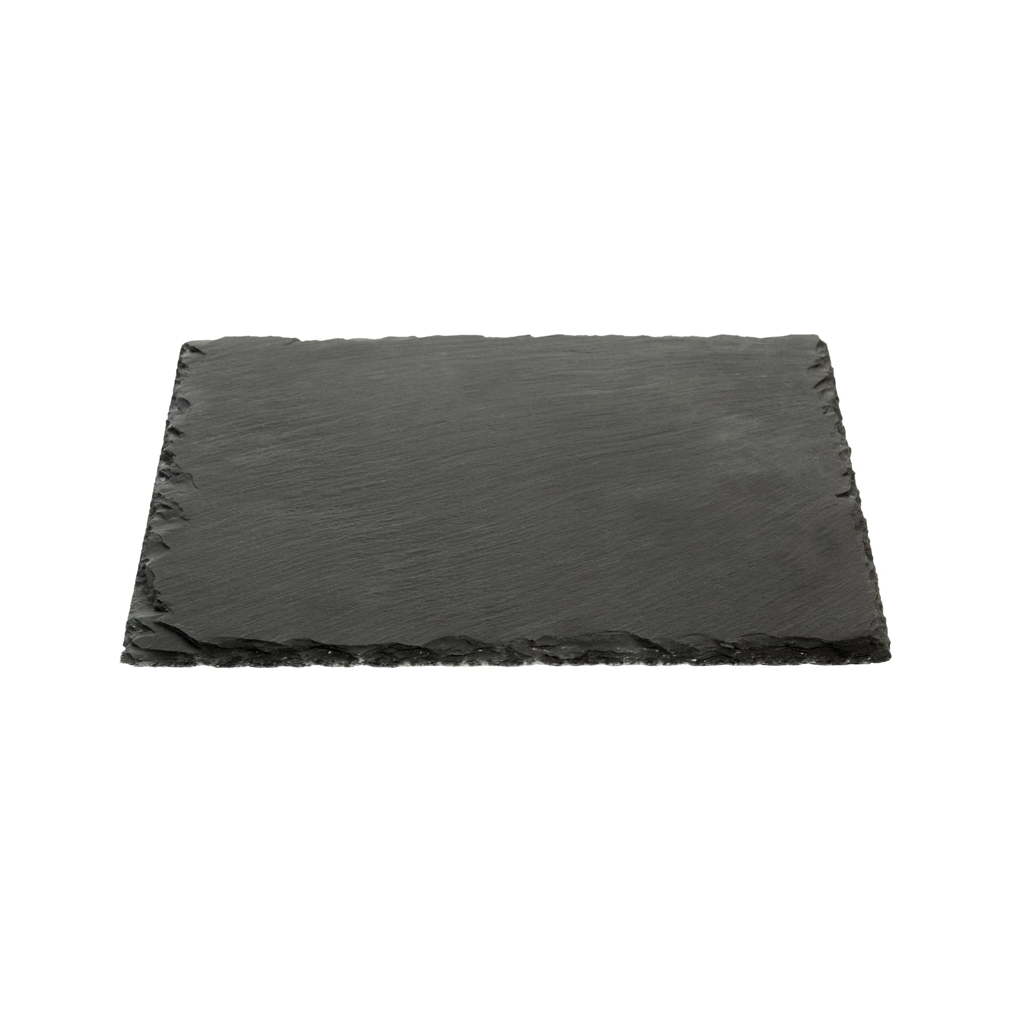 Stone Tek Square Black Slate Serving Plate - 10" x 10" - 4 count box