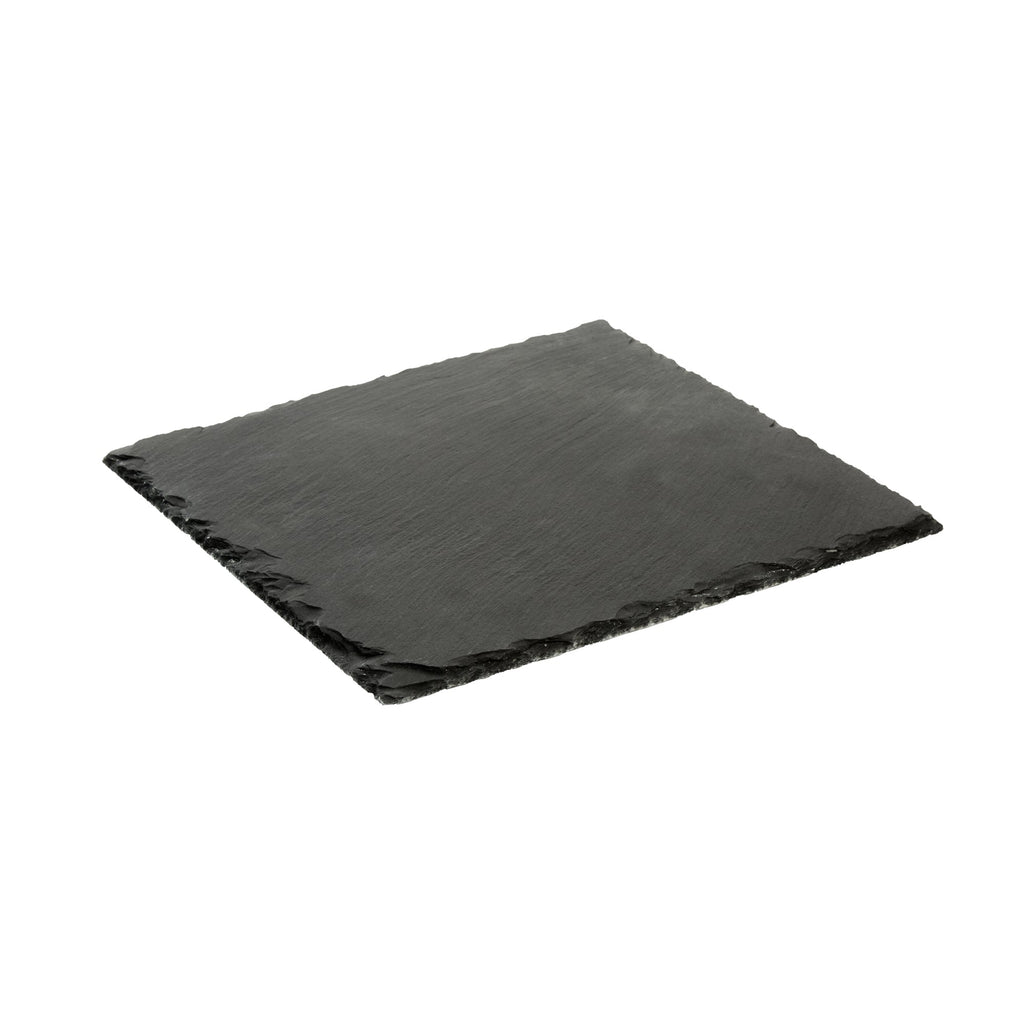 Stone Tek Square Black Slate Serving Plate - 10" x 10" - 4 count box