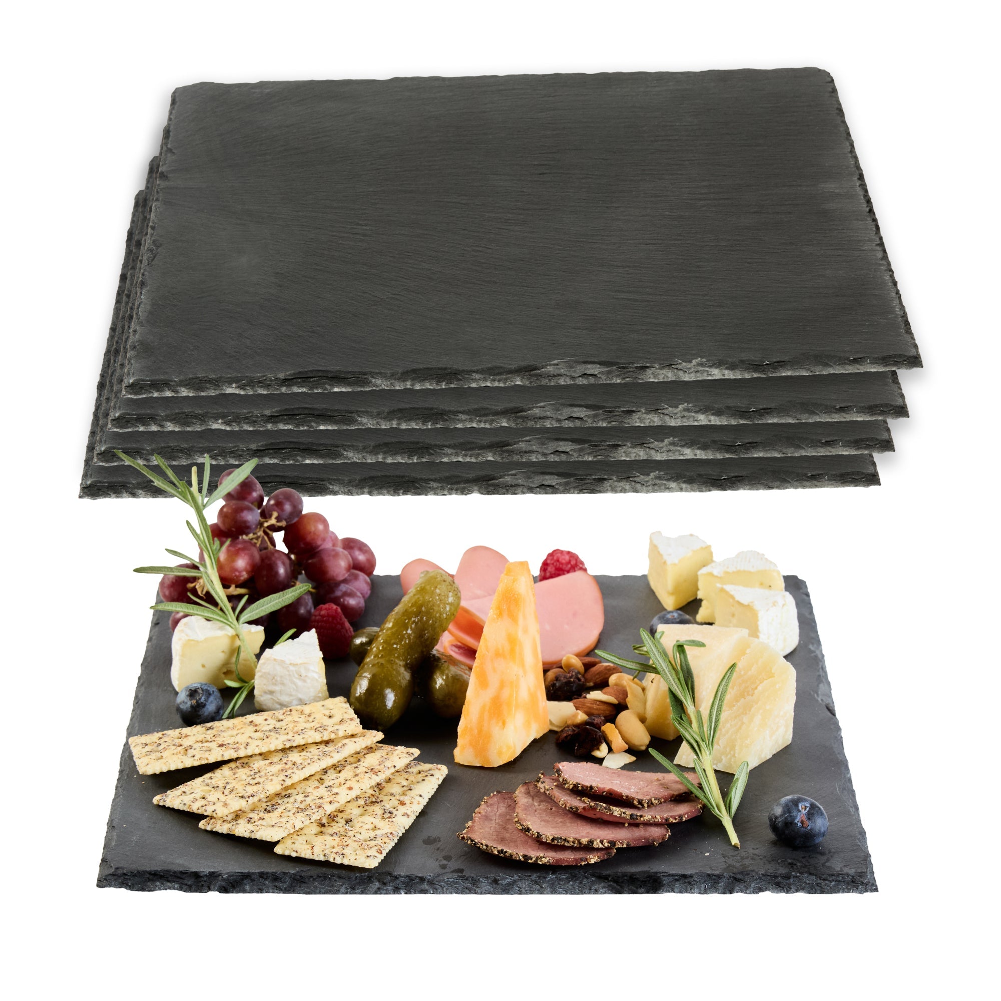 Stone Tek Square Black Slate Serving Tray - 12" x 12" - 1 count box