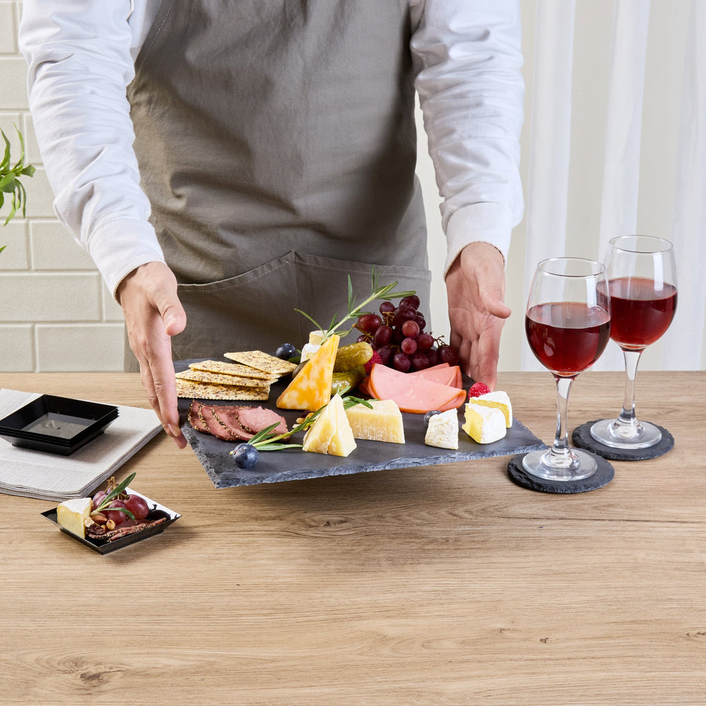 Stone Tek Square Black Slate Serving Tray - 12" x 12" - 1 count box