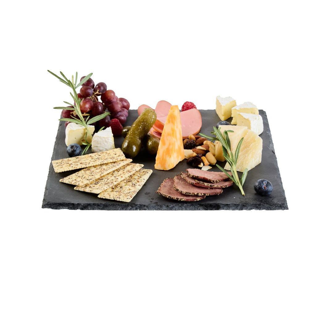 Stone Tek Square Black Slate Serving Tray - 12" x 12" - 4 count box