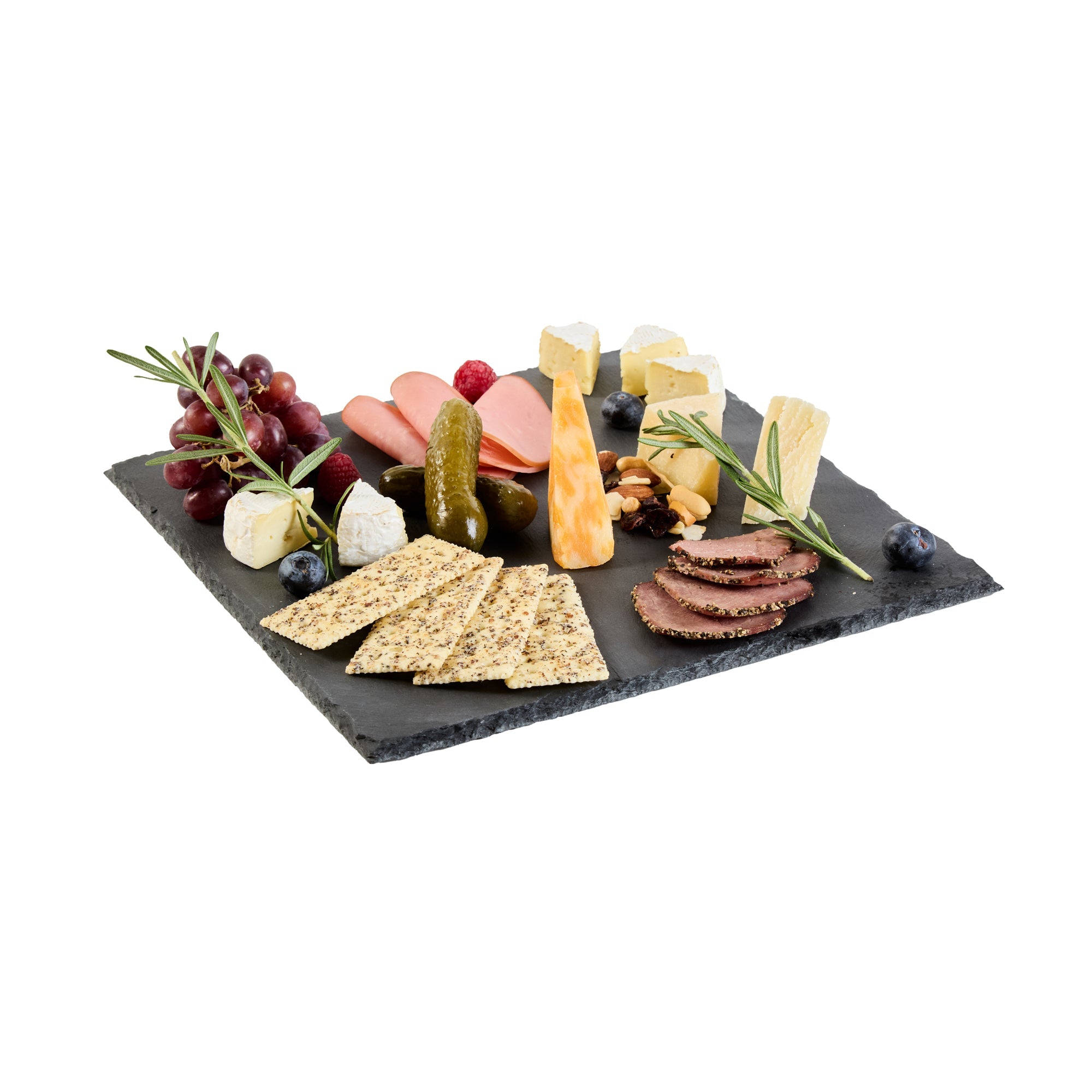 Stone Tek Square Black Slate Serving Tray - 12" x 12" - 4 count box