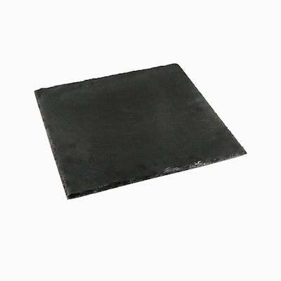 Stone Tek Square Black Slate Serving Tray - 12" x 12" - 4 count box