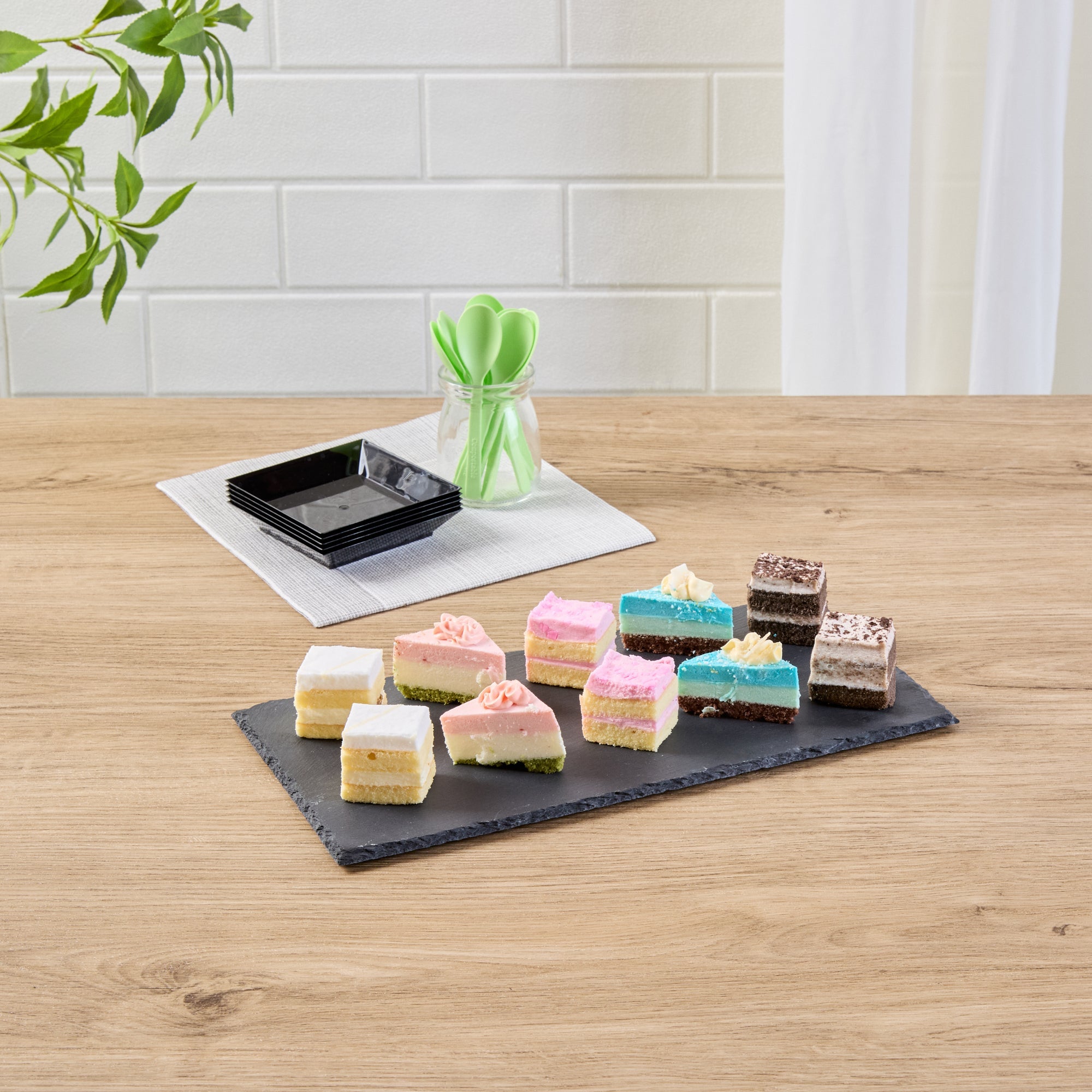 Stone Tek Rectangle Black Slate Serving Tray - 11 3/4" x 6" - 1 count box