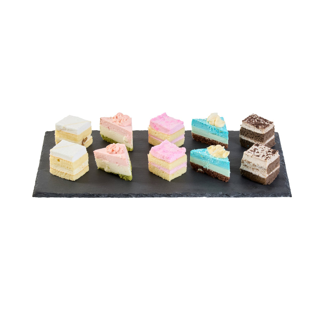 Stone Tek Rectangle Black Slate Serving Tray - 11 3/4" x 6" - 4 count box