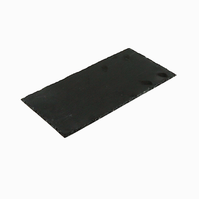 Stone Tek Rectangle Black Slate Serving Tray - 11 3/4" x 6" - 4 count box