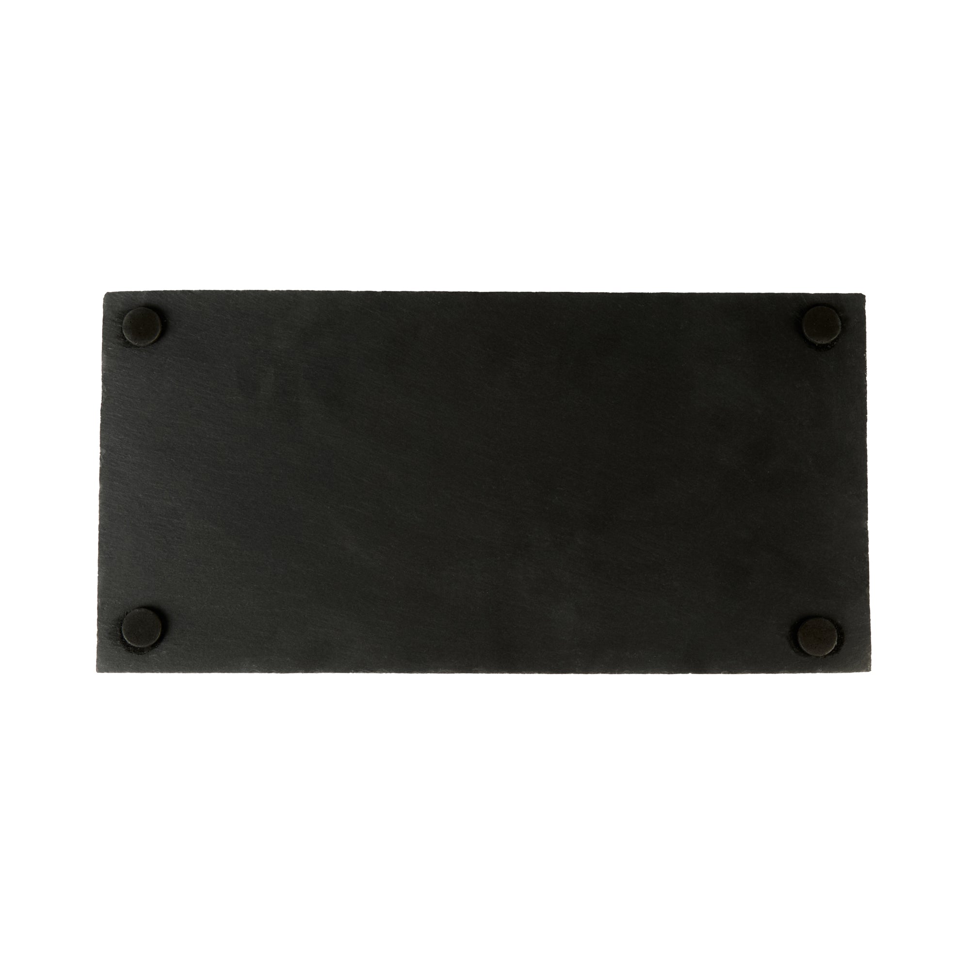 Stone Tek Rectangle Black Slate Serving Tray - 11 3/4" x 6" - 4 count box