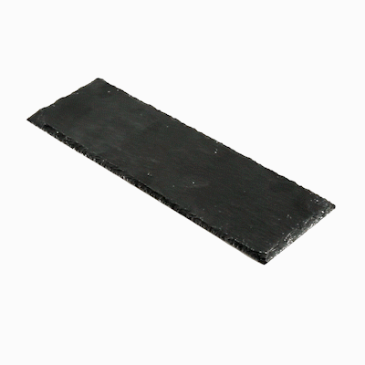 Stone Tek Rectangle Black Slate Serving Tray - 11 3/4" x 4" - 4 count box