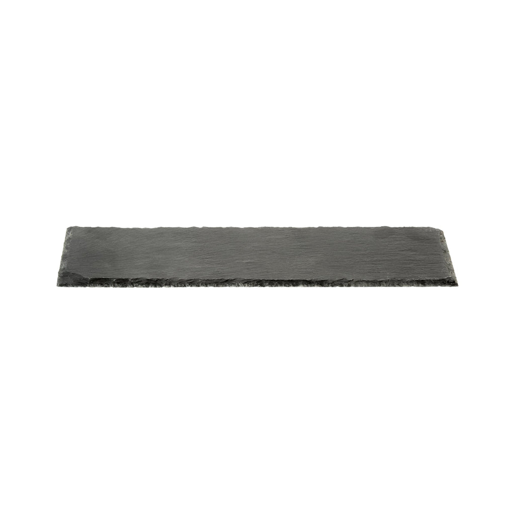 Stone Tek Rectangle Black Slate Serving Tray - 11 3/4" x 4" - 4 count box
