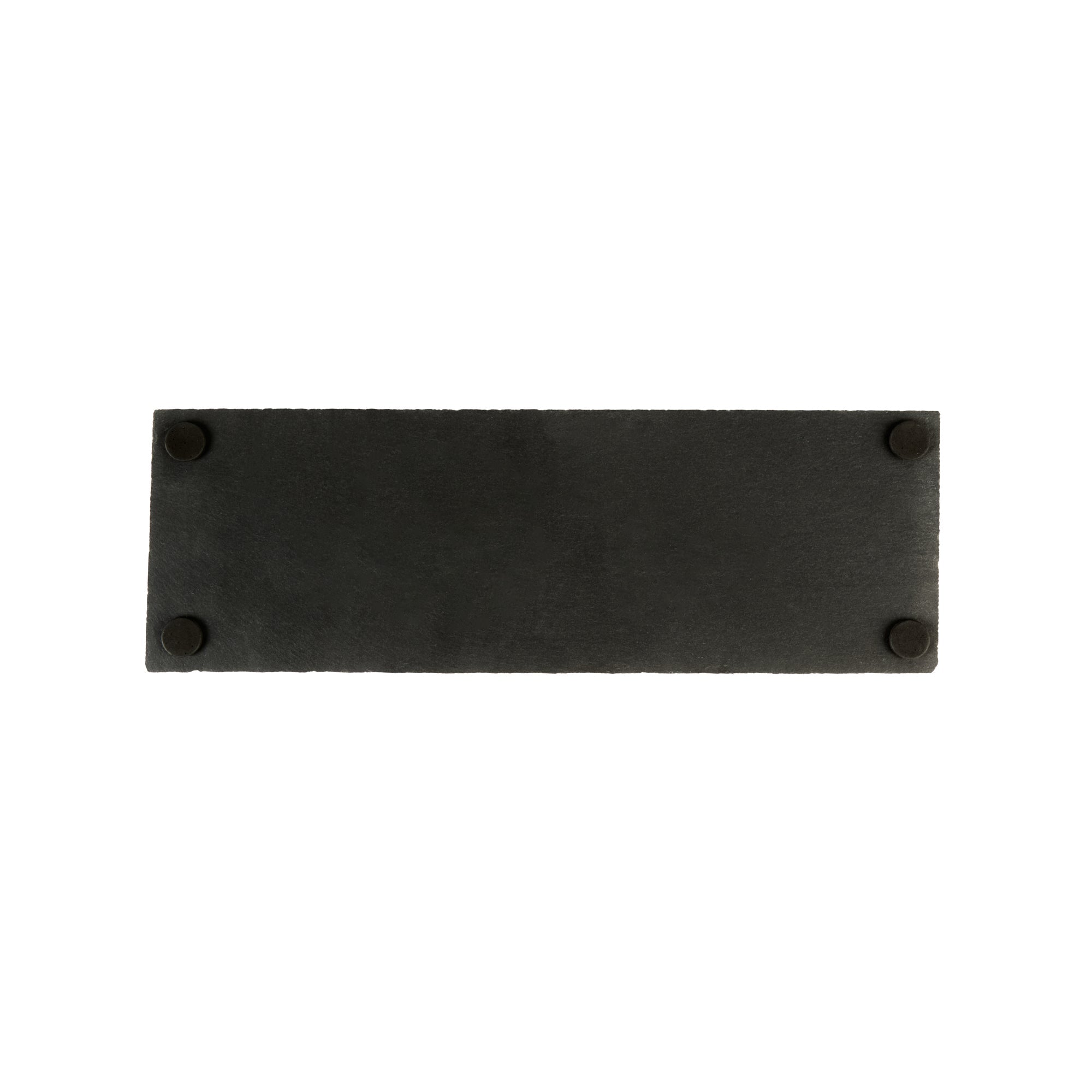Stone Tek Rectangle Black Slate Serving Tray - 11 3/4" x 4" - 4 count box
