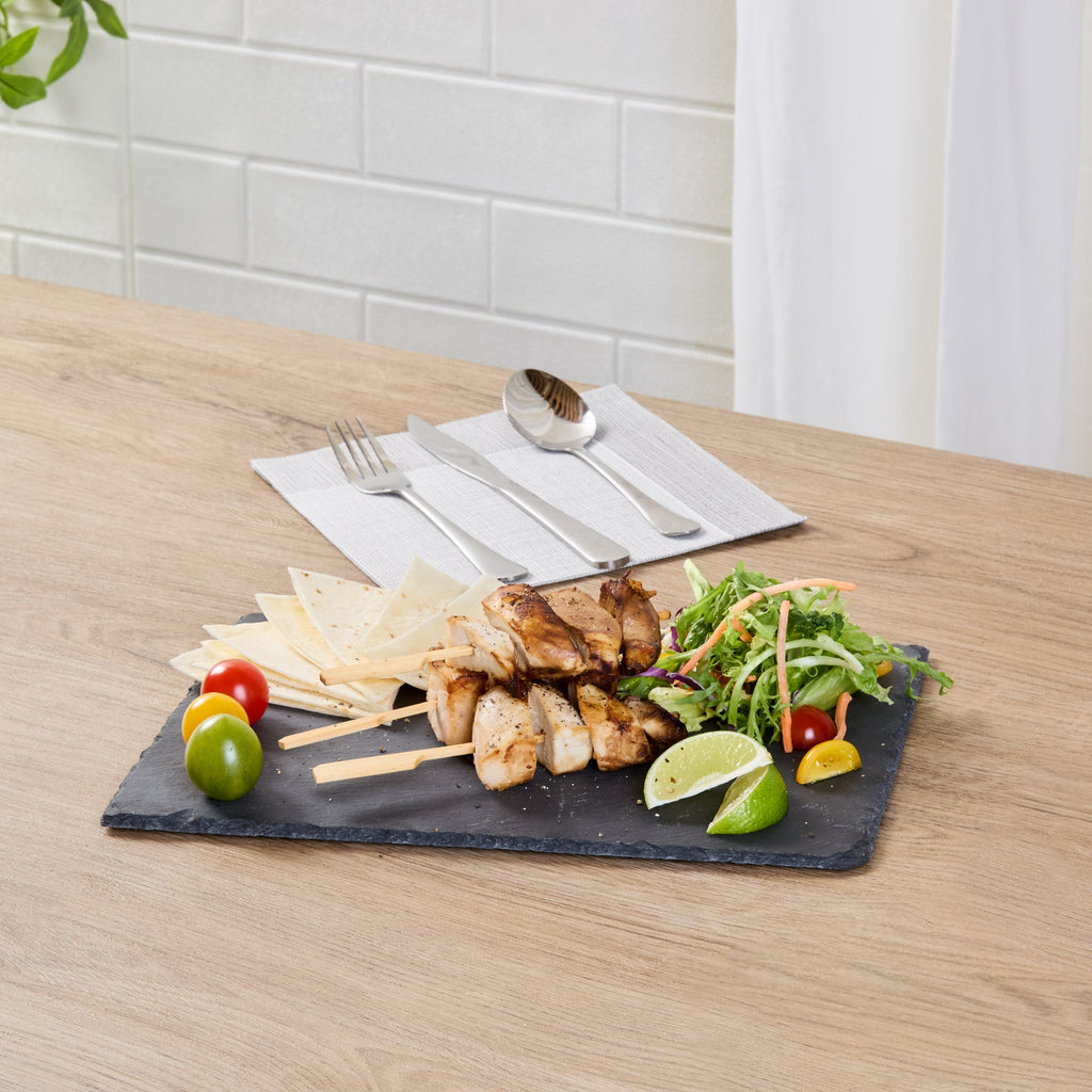 Stone Tek Rectangle Black Slate Serving Tray - 11 3/4" x 7 3/4" - 1 count box