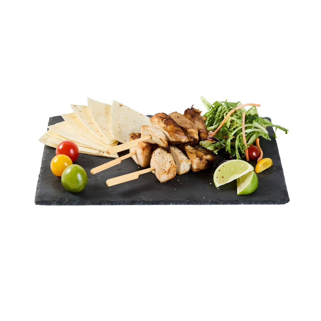 Stone Tek Rectangle Black Slate Serving Tray - 11 3/4" x 7 3/4" - 4 count box