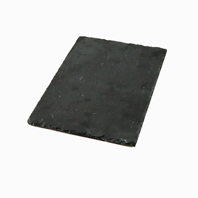Stone Tek Rectangle Black Slate Serving Tray - 11 3/4" x 7 3/4" - 4 count box