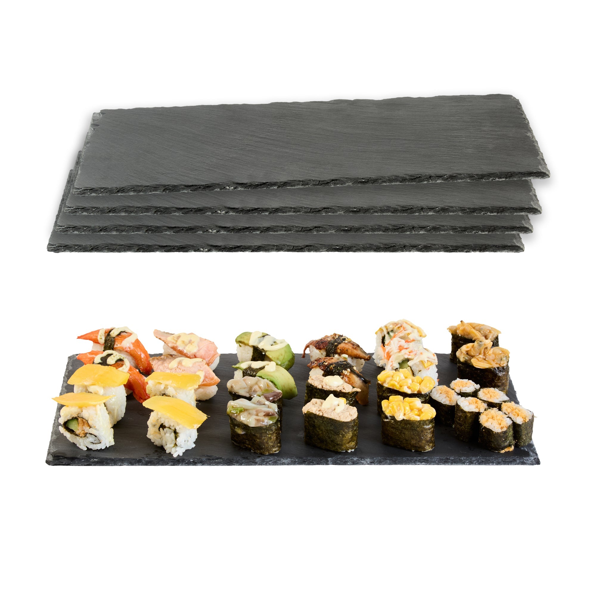 Stone Tek Rectangle Black Slate Serving Tray - 15 3/4" x 7 3/4" - 1 count box