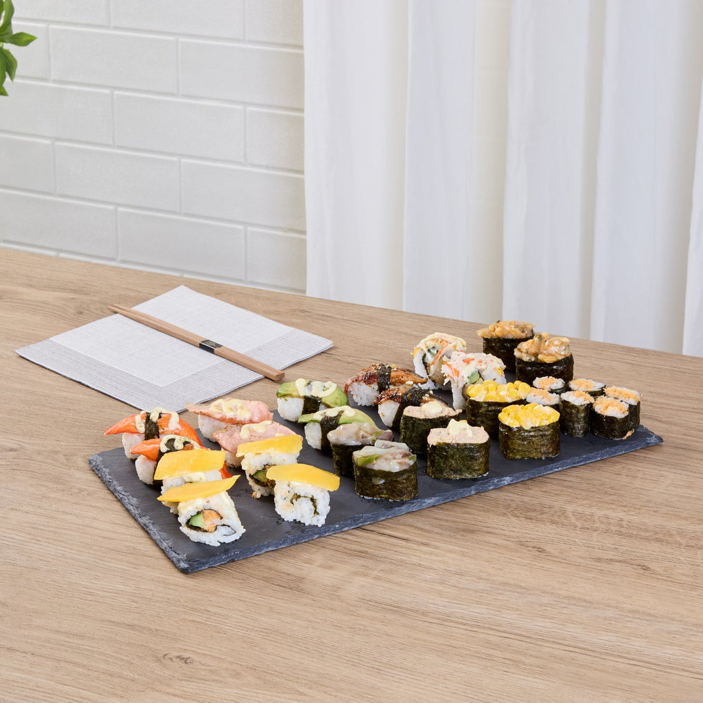 Stone Tek Rectangle Black Slate Serving Tray - 15 3/4" x 7 3/4" - 1 count box