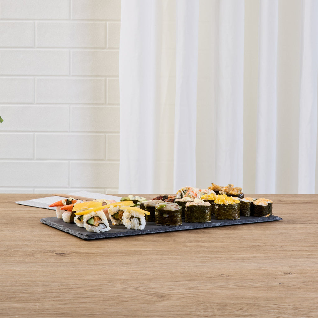 Stone Tek Rectangle Black Slate Serving Tray - 15 3/4" x 7 3/4" - 1 count box