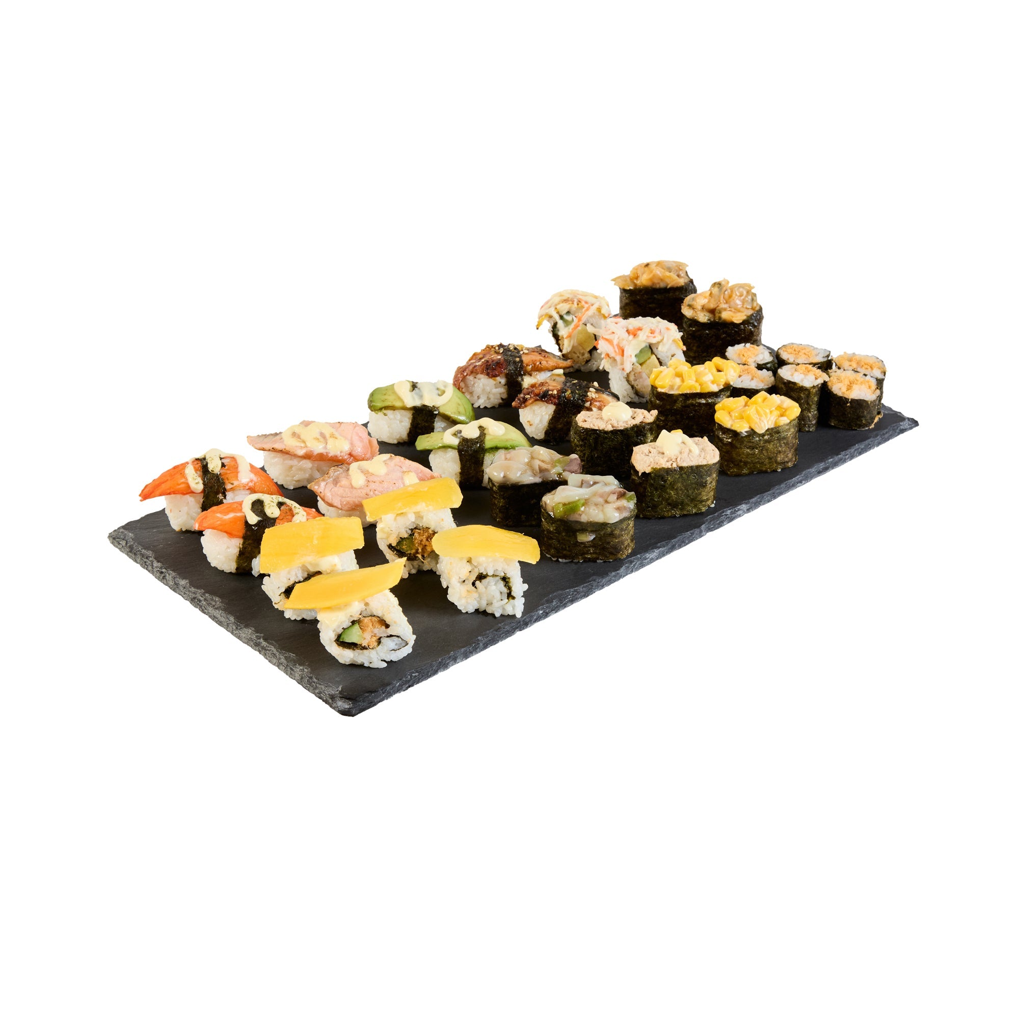 Stone Tek Rectangle Black Slate Serving Tray - 15 3/4" x 7 3/4" - 4 count box