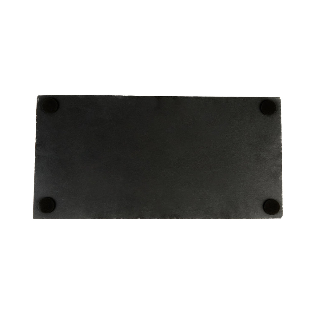 Stone Tek Rectangle Black Slate Serving Tray - 15 3/4" x 7 3/4" - 4 count box