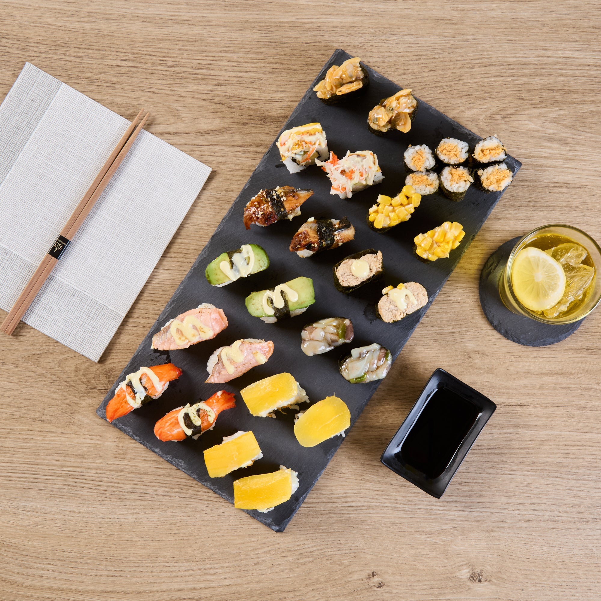 Stone Tek Rectangle Black Slate Serving Tray - 15 3/4" x 7 3/4" - 4 count box
