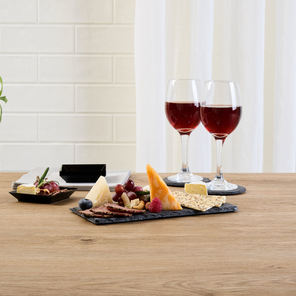 Stone Tek Rectangle Black Slate Serving Plate - 9 3/4" x 4 3/4" - 1 count box