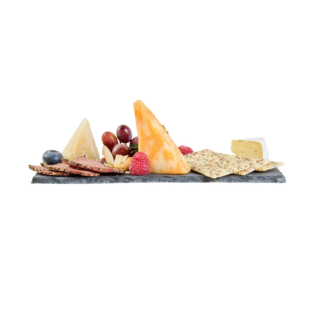 Stone Tek Rectangle Black Slate Serving Plate - 9 3/4" x 4 3/4" - 4 count box