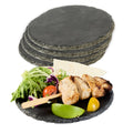 Stone Tek Round Black Slate Serving Plate - 6" x 6" - 10 count box