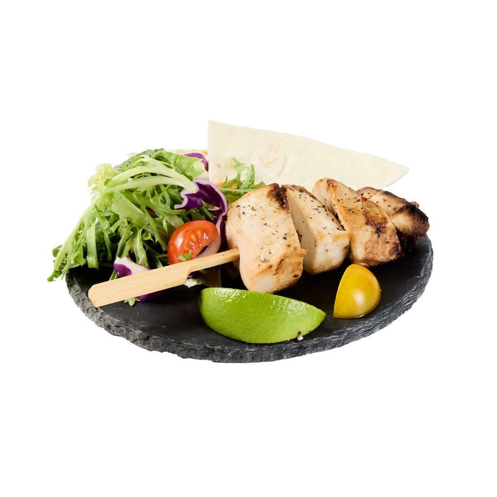 Stone Tek Round Black Slate Serving Plate - 6" x 6" - 10 count box